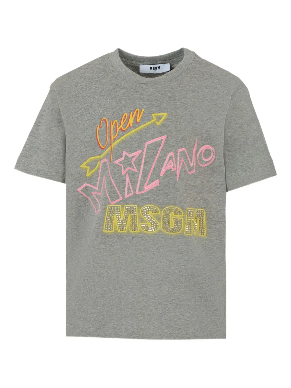 

Футболка с коротким рукавом и графическим принтом MSGM Kids, серый