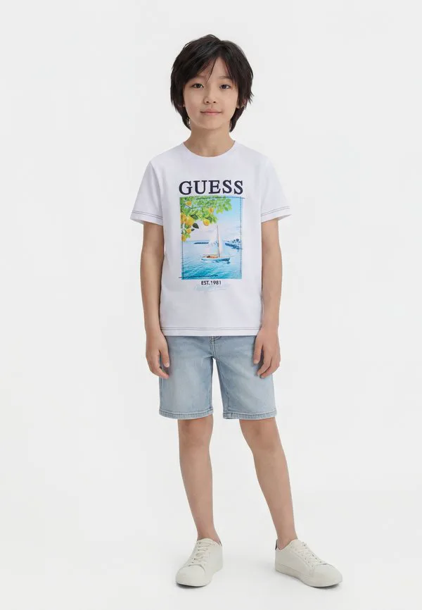 Детская футболка унисекс с принтом Guess, Pure White
