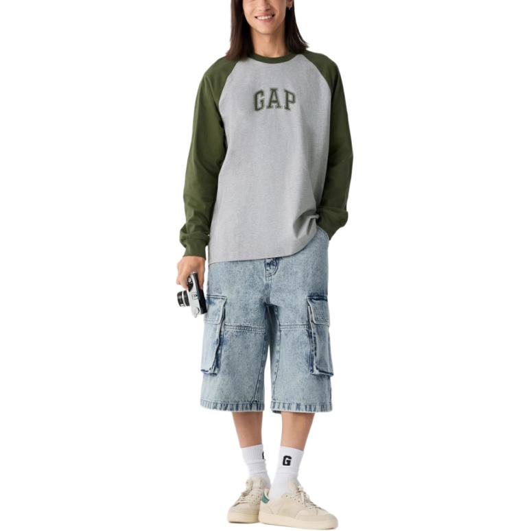 Футболки унисекс с круглым вырезом GAP, серый — фото 4