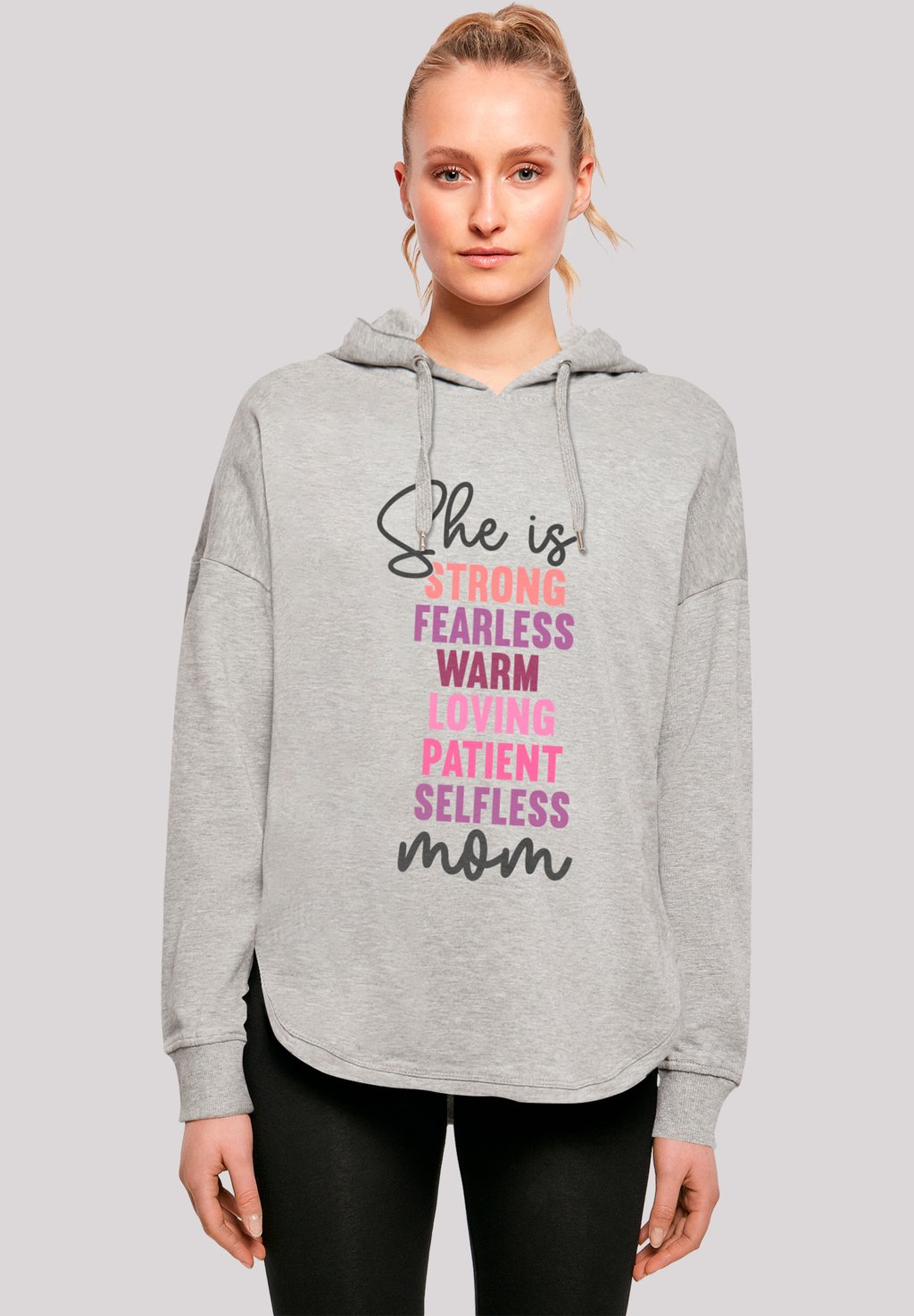 

Толстовка MOTHERS DAY STRONG FEARLESS MOM INSPIRATIONAL QUOTE - Hoodie F4NT4STIC, серый