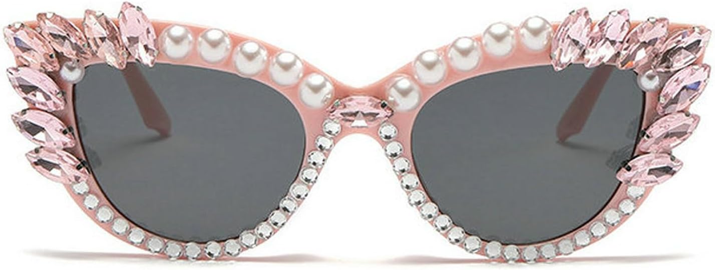 

Новые солнцезащитные очки COTIA с бриллиантами для женщин, модные, в форме «кошачьего глаза», с кристаллами, стразами и жемчугом, ручная работа. Солнцезащитные очки, Pink