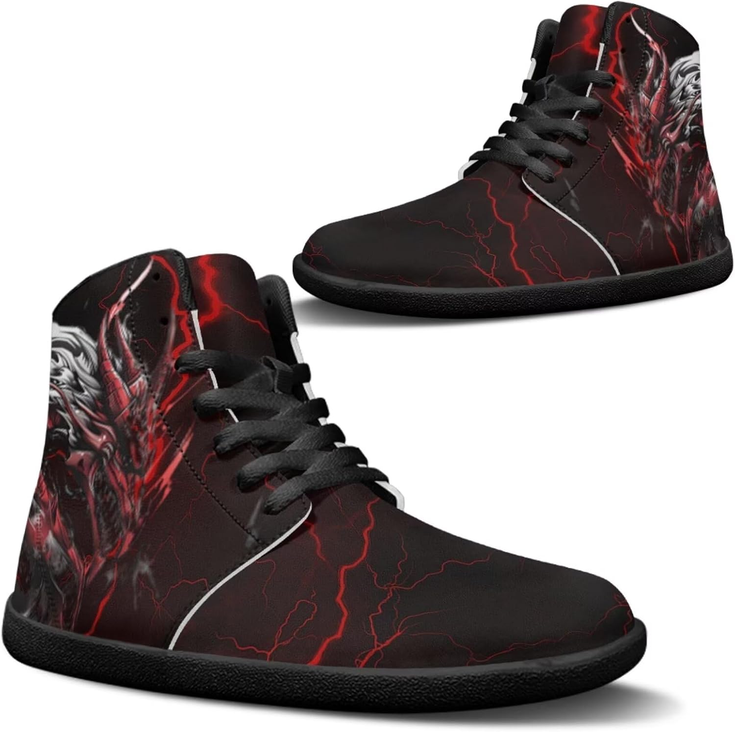 

Мужские высокие кроссовки Jeiento с широким размером, рисунок дракона, обувь-босоножки, повседневная обувь для прогулок, Eastern Dragon