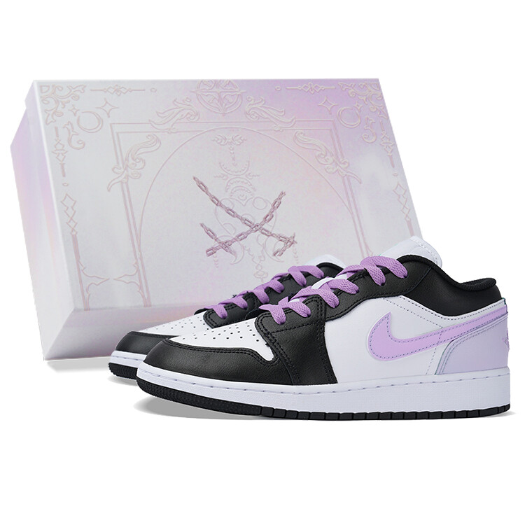 

Кроссовки Air Jordan 1 Vintage Basketball Shoes Women's Low-top Black/purple, фиолетовый