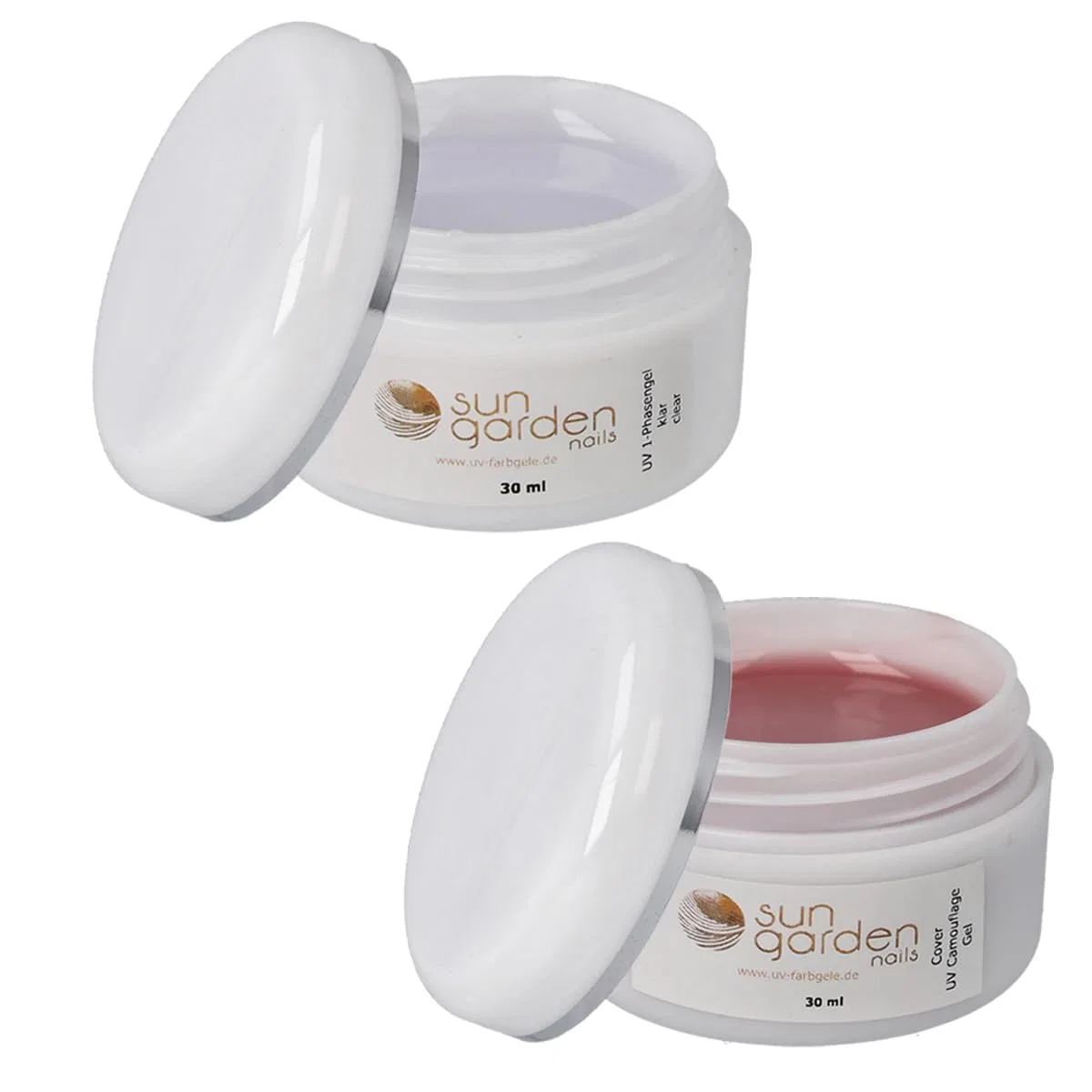 Набор гелей для ногтей Sun Garden Nails: 1-фазный гель и УФ-камуфлирующий гель Sun Garden Nails — фото 2