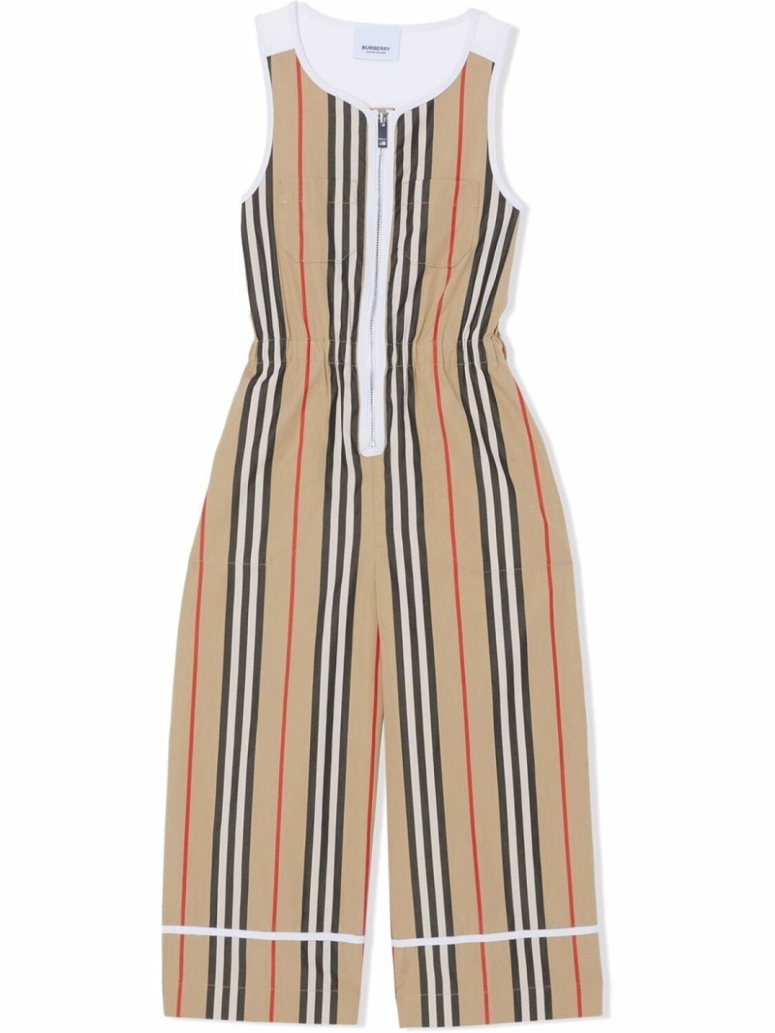

Burberry Kids комбинезон с отделкой Icon Stripe, нейтральный цвет