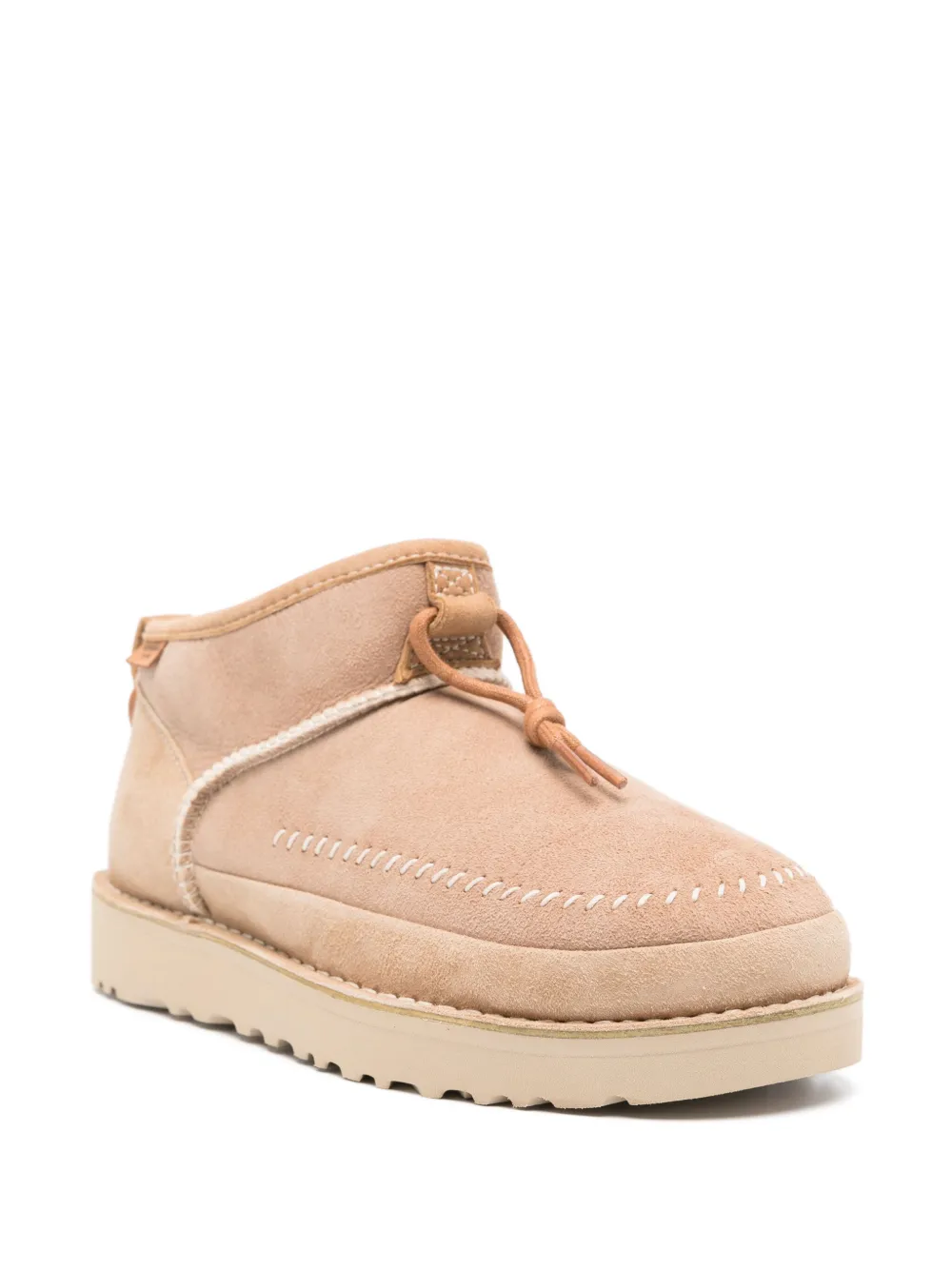 Мужские угги UGG Ultra Mini Crafted Regenerate короткие кожаные, бежевый — фото 2