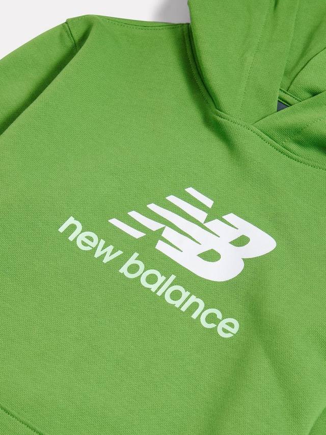 Детская худи с логотипом из хлопка New Balance, Alpine Green — фото 3