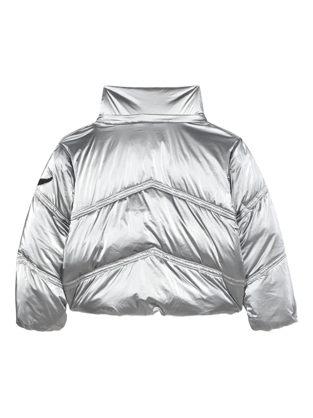 Пуховик с эффектом металлик Zadig & Voltaire Kids, серебяный — фото 2