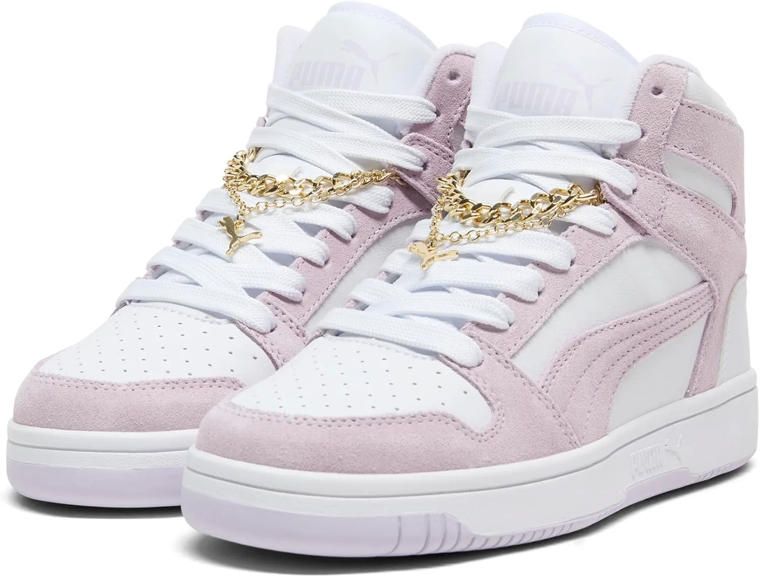 Женские кроссовки Puma Rebound Layup Luster Mid, белый/сиреневый
