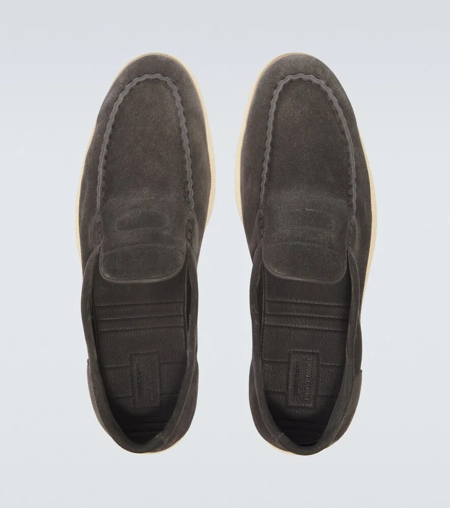Замшевые лоферы Pace John Lobb, серый — фото 4