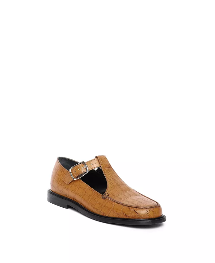 Гала Плоские Кожаные Туфли Мэри Джейн Maguire Shoes, желтый