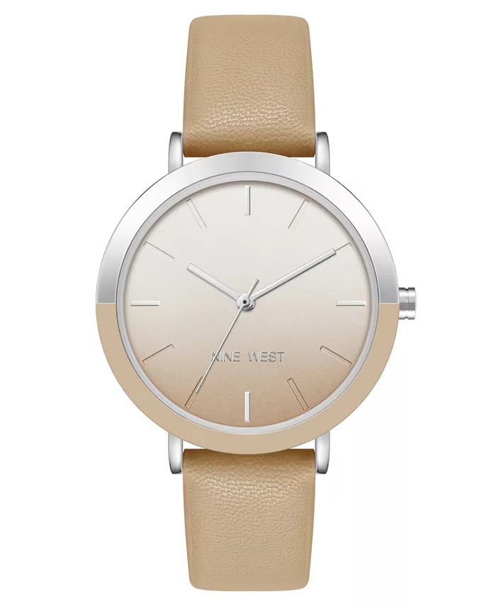 

Женские часы Quartz Tan с ремешком из искусственной кожи, 36 мм Nine West