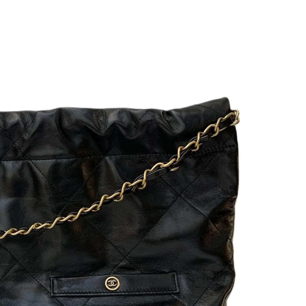 CHANEL Яркая плиссированная сумка хобо из телячьей кожи черного цвета — фото 2