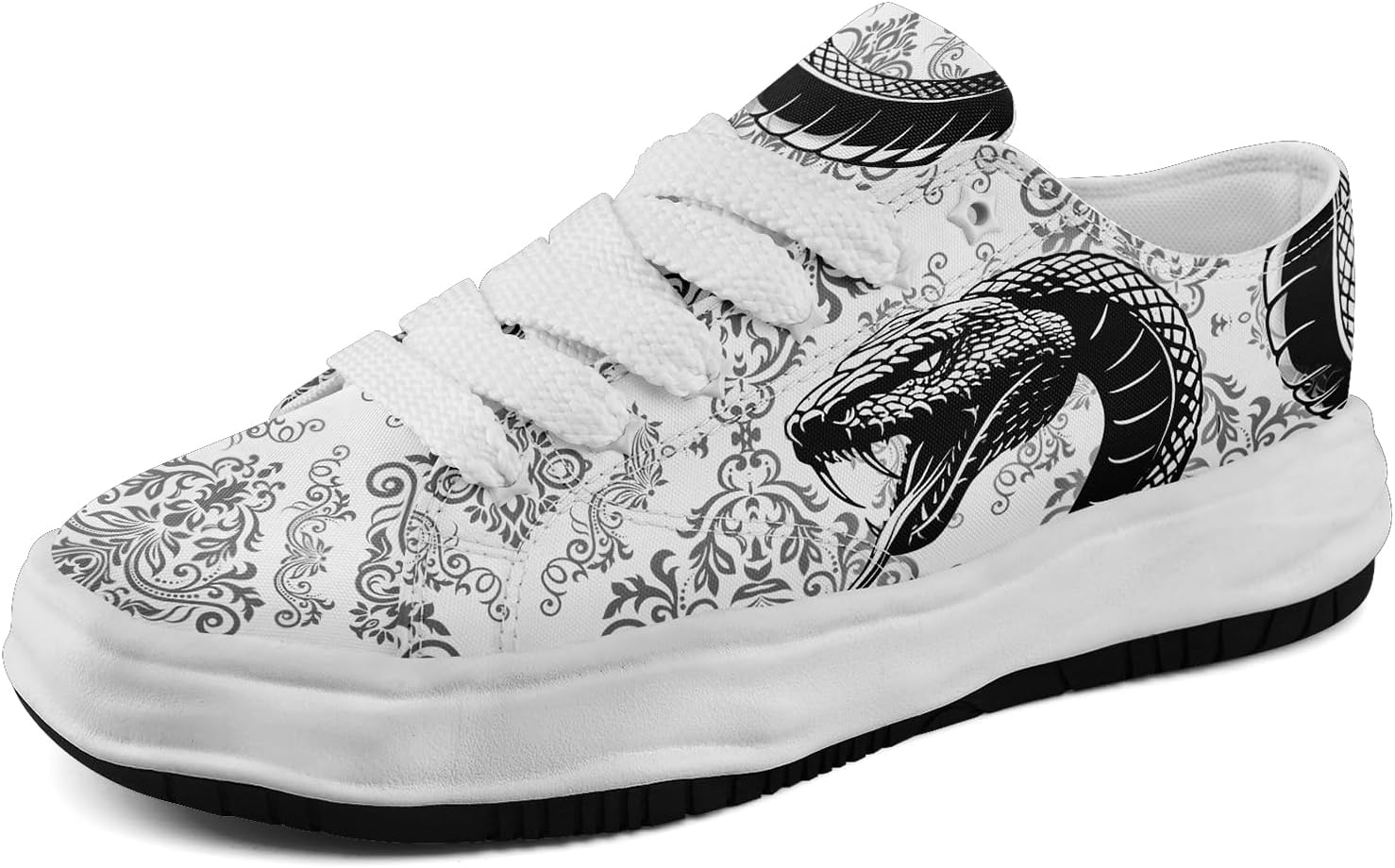 

Кеды на низкой подошве для мужчин и женщин, яркие с черепом, легкие и удобные для прогулок Coolcustomize, белый