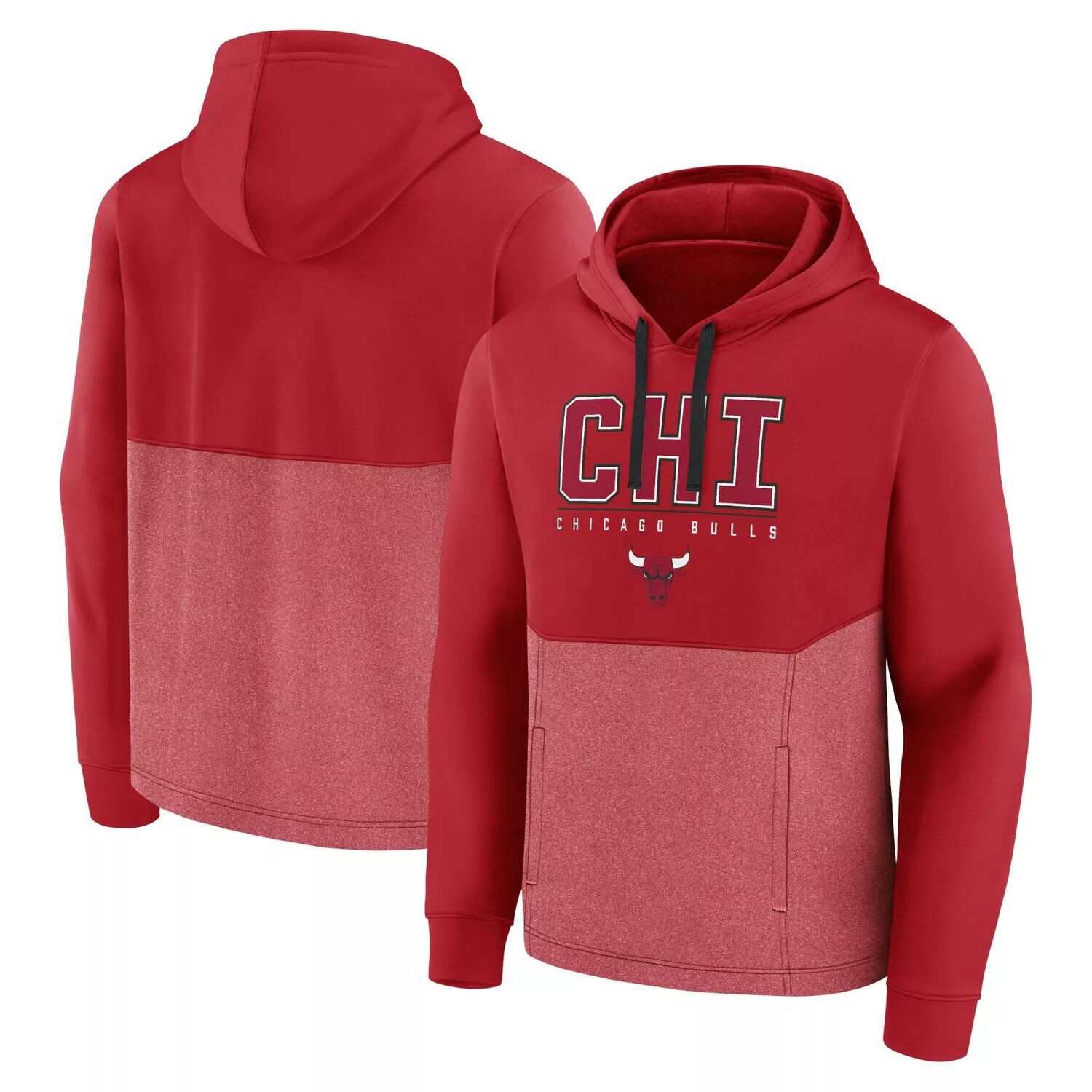 

Мужской фирменный пуловер с капюшоном Red Chicago Bulls Successful Tri-Blend Fanatics