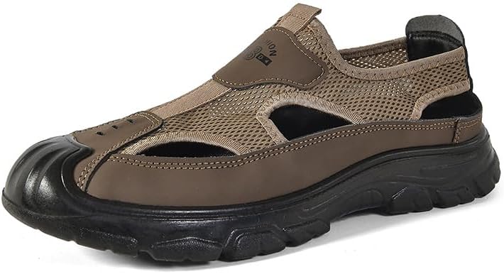 

Мужские дышащие кроссовки из сетки, легкие, удобные спортивные туфли для ходьбы, верх быстро сохнет, повседневная спортивная обувь для улицы Qacksv, коричневый