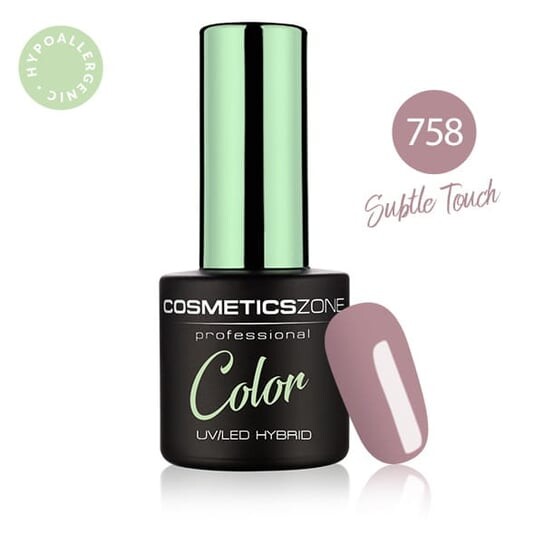 Гипоаллергенный гибридный лак для ногтей грязно-розовый 7 мл — Subtle Touch 758 Cosmetics Zone — фото 4