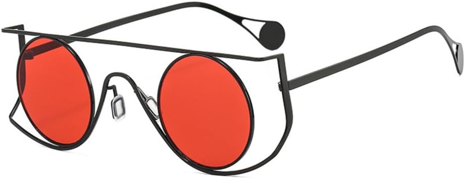 

Винтажные круглые солнцезащитные очки LVTFCO для мужчин, маленькая оправа, легкосплавные, женские, с защитой от УФ-излучения UV400, очки для вождения в стиле стимпанк, C3black-red