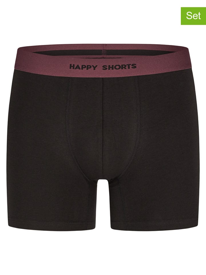 

Happy Shorts Комплект из 3 штук: боксерские трусы черного/бордового цвета