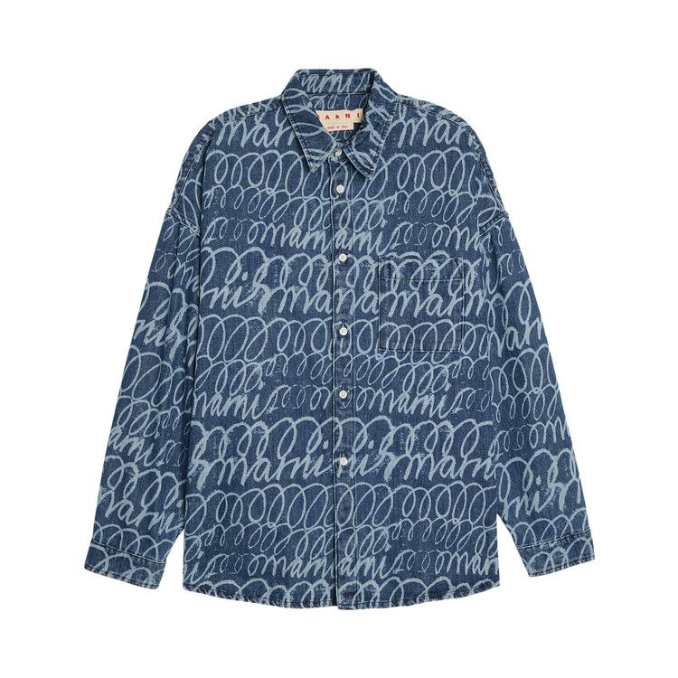 

Топ Marni Bleached Echoes Lasered Light Denim, Blue Kyanite