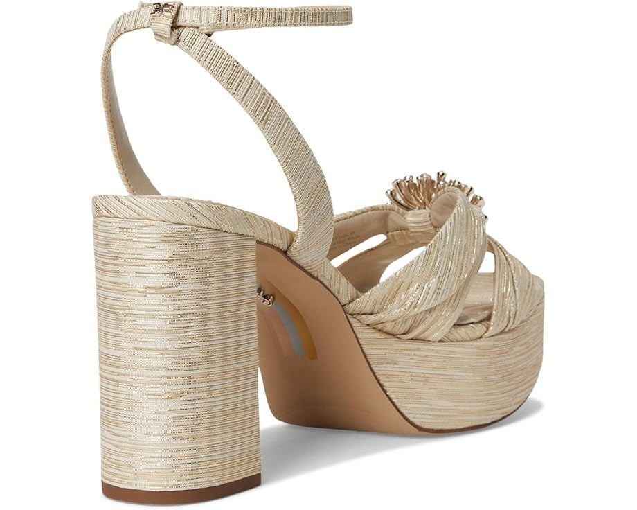 Сандалии Sam Edelman Janelle J5093F2 женские с платформой и кристаллами мягкого золота, золотой — фото 4