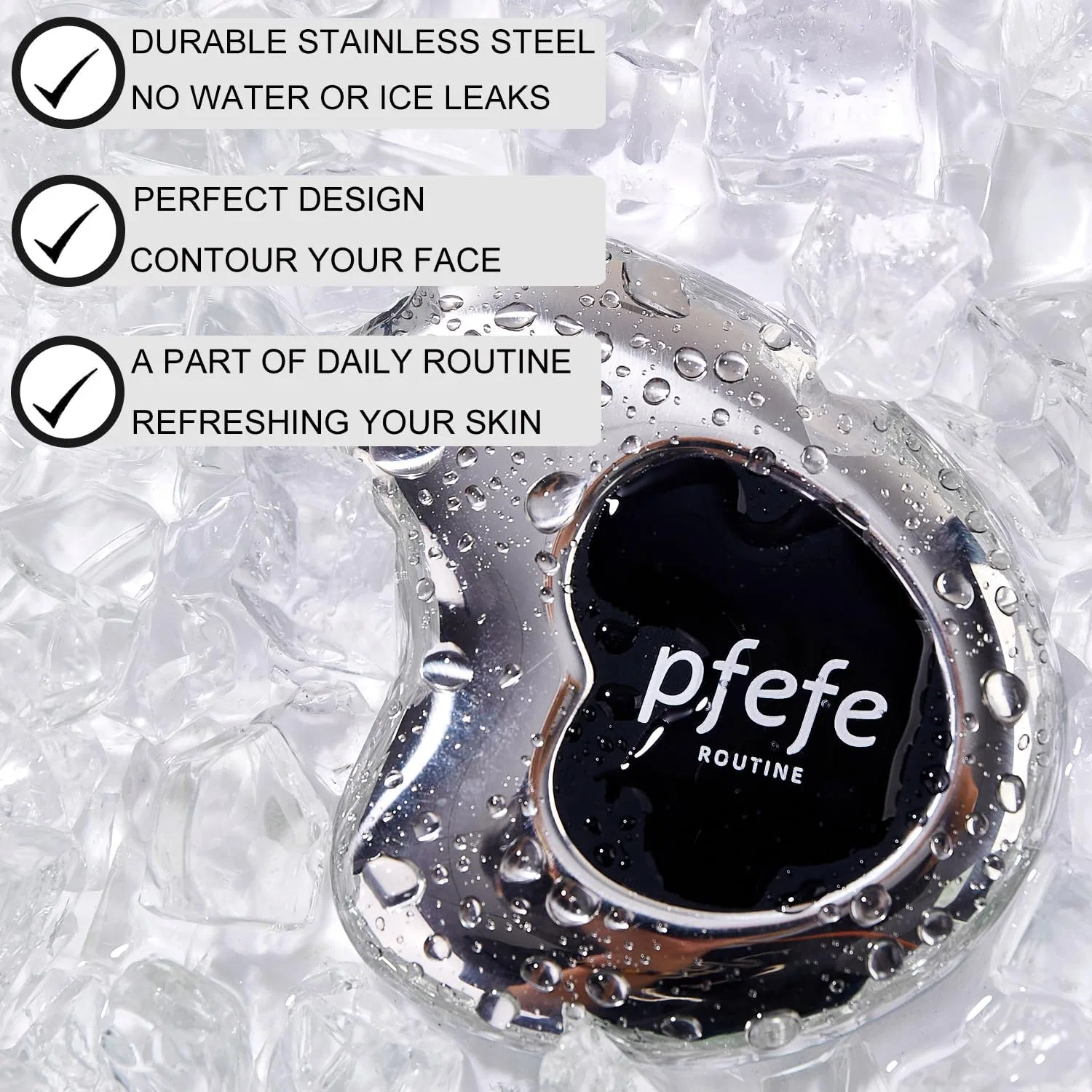 Гуаша для лица Pfefe из нержавеющей стали, черный — фото 2