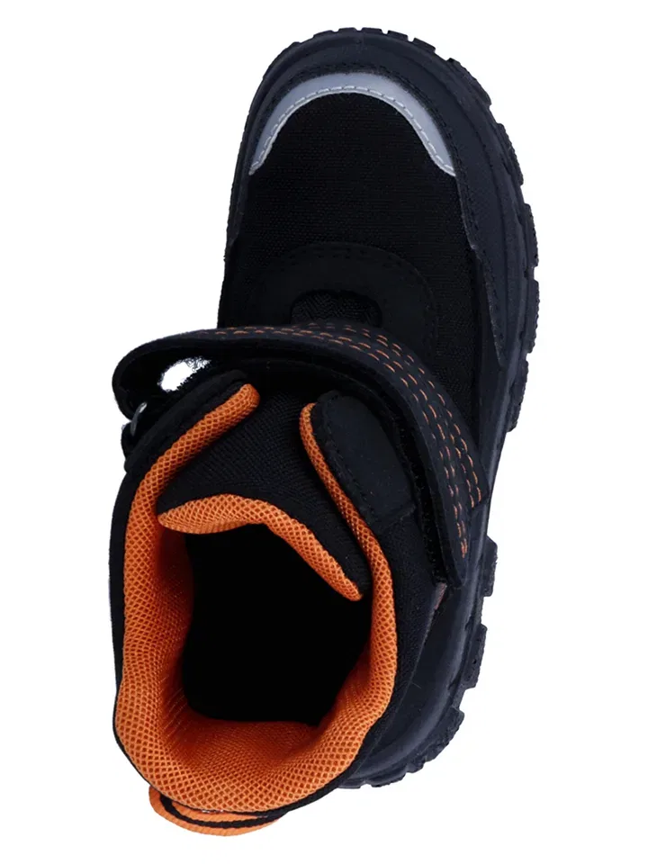 Зимние сапоги с отражающими элементами Richter Shoes черный/оранжевый — фото 4