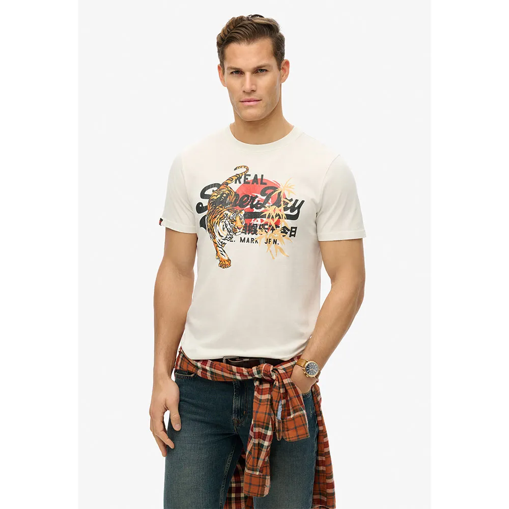 

Футболка с коротким рукавом Superdry Vl Tokyo Relaxed Fit, белый