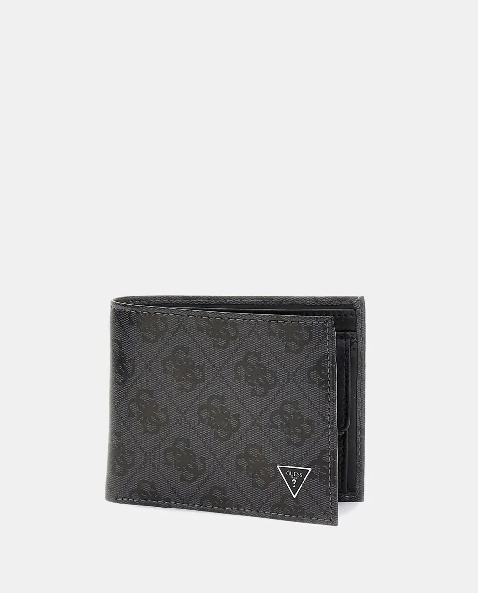 

Кожаный кошелек Mito с логотипом 4G Guess, черный