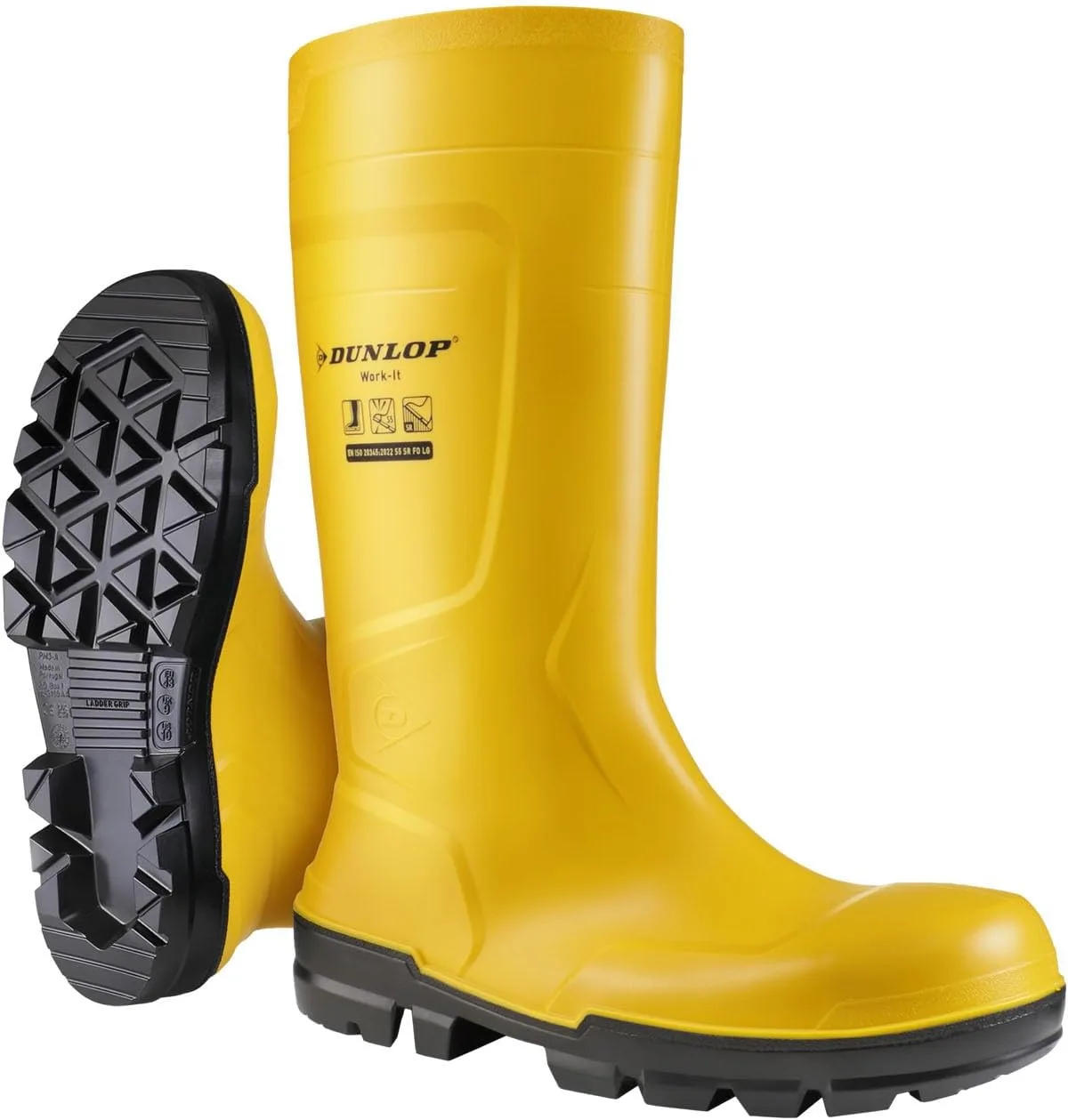 Рабочие ботинки DUNLOP Work-It S5 PUH для мужчин и женщин - Водонепроницаемые защитные ботинки со стальным носком - Ботинки для строительных площадок - Химически и противоскользящие - Желтые - Размеры от 35 до 50 — фото 4
