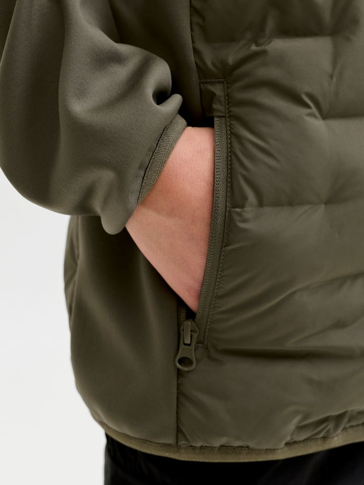 JACK & JONES Junior Куртка JJEPERFECT HYBRID JACKET JNR, переходный цвет, пыльно-оливковый — фото 4