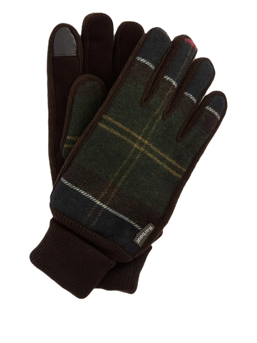 

Перчатки с тартановыми вставками Barbour, коричневый