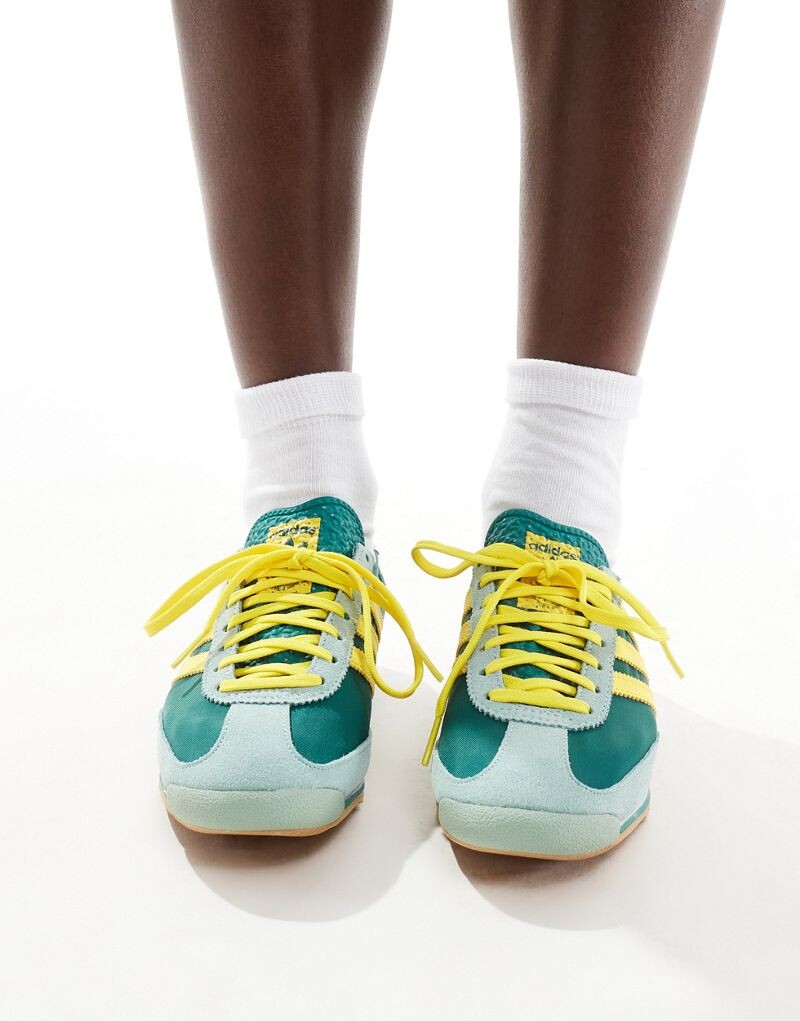 Зеленые и желтые кроссовки adidas SL 72 OG — фото 4