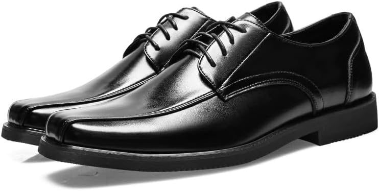 

Мужские классические кожаные оксфорды с квадратным носком, лоскутной отделкой, шнуровкой, массивным каблуком, удобные, с нескользящей подошвой, формальная обувь для свадьбы, вечеринки, повседневного ношения Uzujbaa, черный