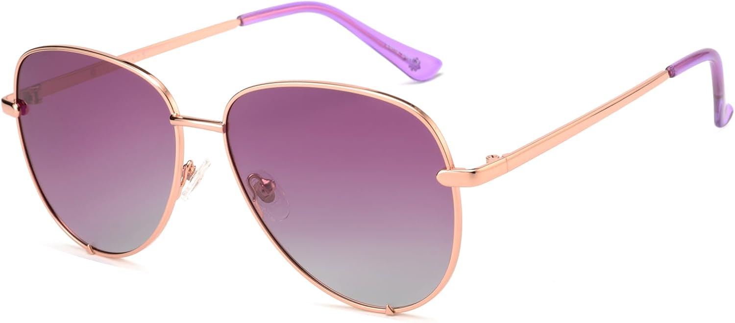 

Поляризованные солнцезащитные очки с градиентным фиолетовым покрытием для женщин, модный аксессуар для пляжа, стильный аксессуар для весенних каникул 2025 года VIVIENFANG, Gold/Gradient Purple