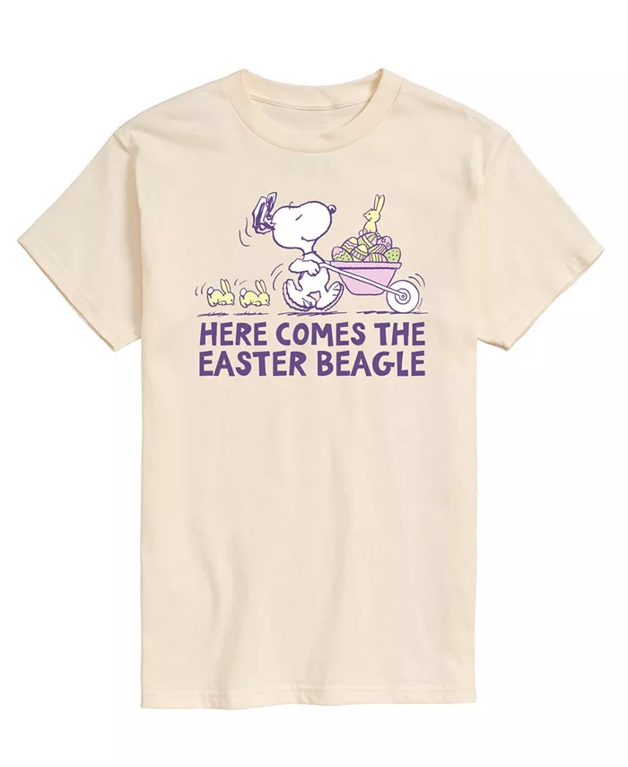 

Мужская футболка с коротким рукавом Peanuts Snoopy Here Comes The Easter Beagle AIRWAVES, коричневый/бежевый
