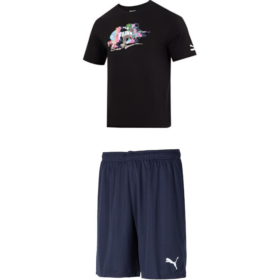 

Повседневная спортивная одежда для мужчин, черный + темно-синий Puma, черный/темно-синий