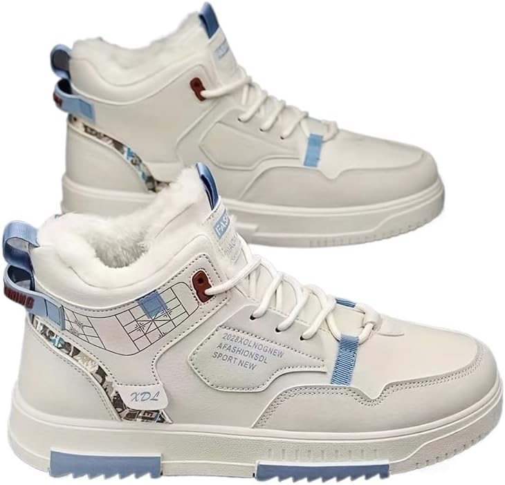 

Мужские модные сникеры с заплатками для скейта - превосходное сцепление, вентиляция и комфорт - надежные кроссовки на шнуровке для повседневного стиля Fmshi, синий