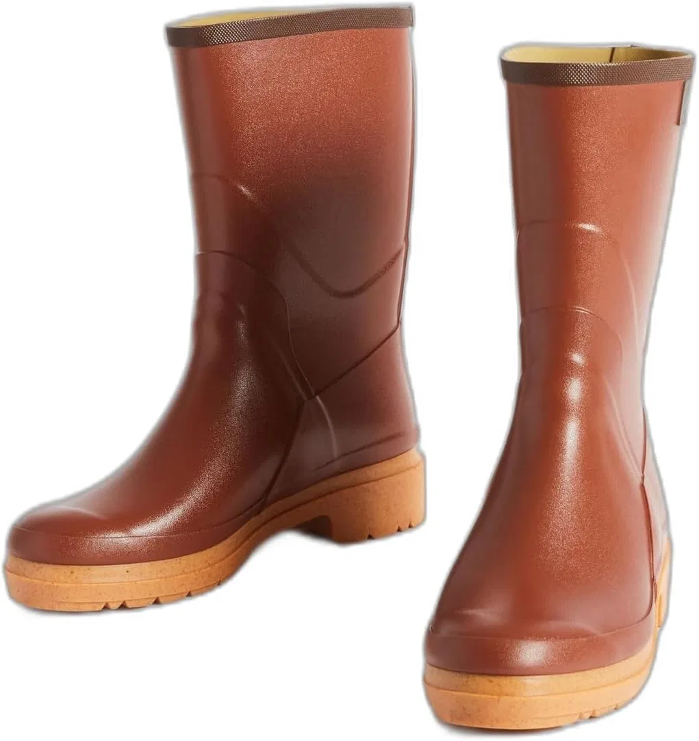 Рабочие резиновые ботинки Aigle унисекс для взрослых из кожи бизона, Marrón Ambre