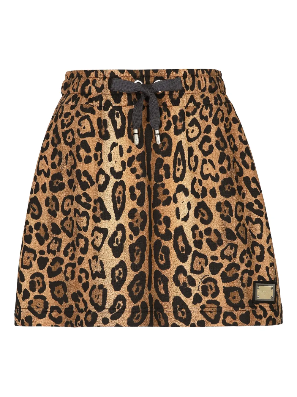 

Мини-юбка с леопардовым принтом и завязками DOLCE & GABBANA, коричневый