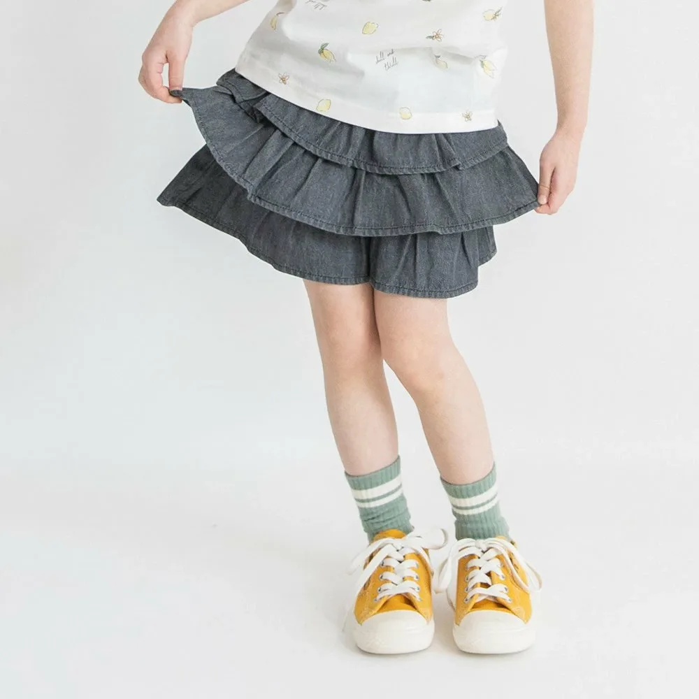 Шорты в стиле юбки с оборками Branshes, Charcoal Gray