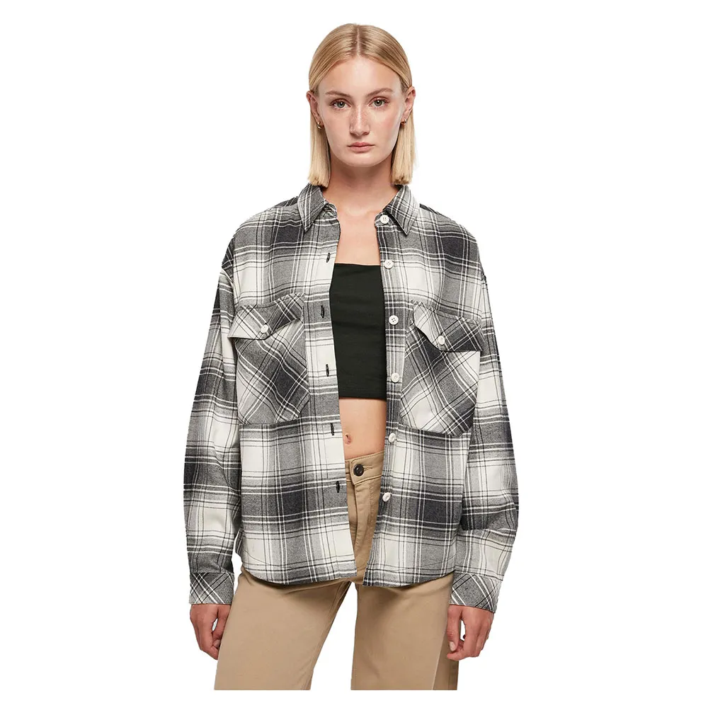

Рубашка с длинным рукавом Urban Classics Oversized Check, серый
