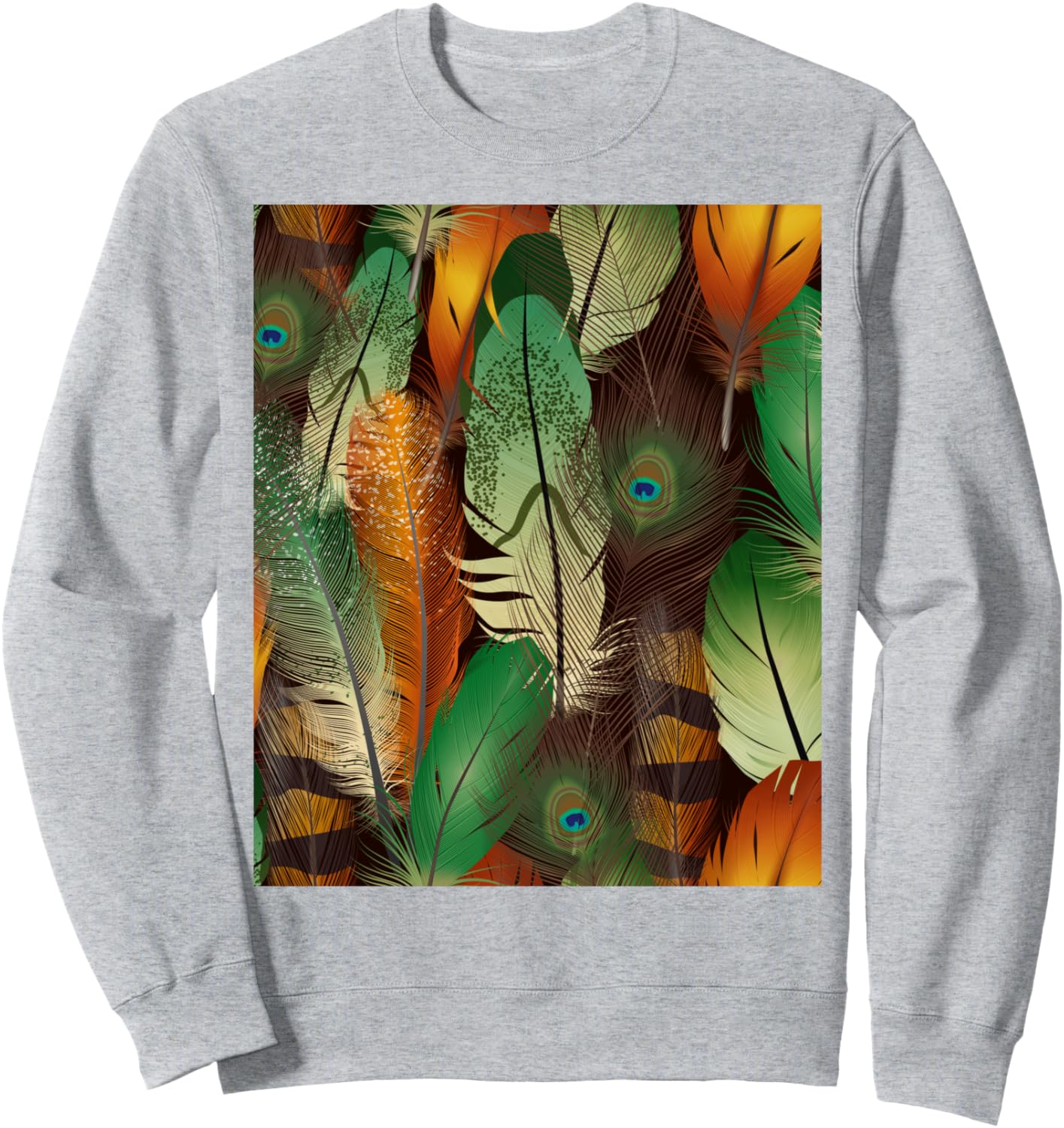 

Толстовка с рисунком павлина и перьями, серая Colorful Peacock Pattern, Серый, Толстовка с рисунком павлина и перьями, серая Colorful Peacock Pattern