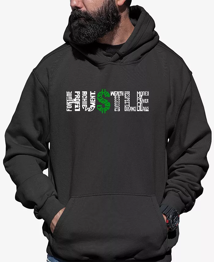 

Мужская худи Word Art Hustle с капюшоном LA Pop Art, серый