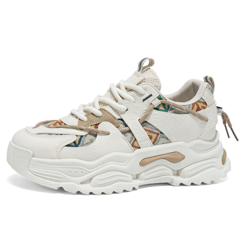 

Амортизирующие, противоскользящие, износостойкие, дышащие низкие кроссовки на массивной подошве для мужчин King Jinmai, Beige Khaki