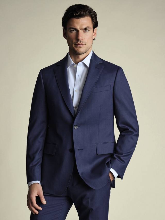 

Свободный шерстяной блейзер Charles Tyrwhitt, Royal Blue