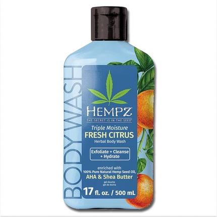 

Гель для душа Triple Moisture с ароматом грейпфрута и персика, увлажняющий для чувствительной кожи Hempz