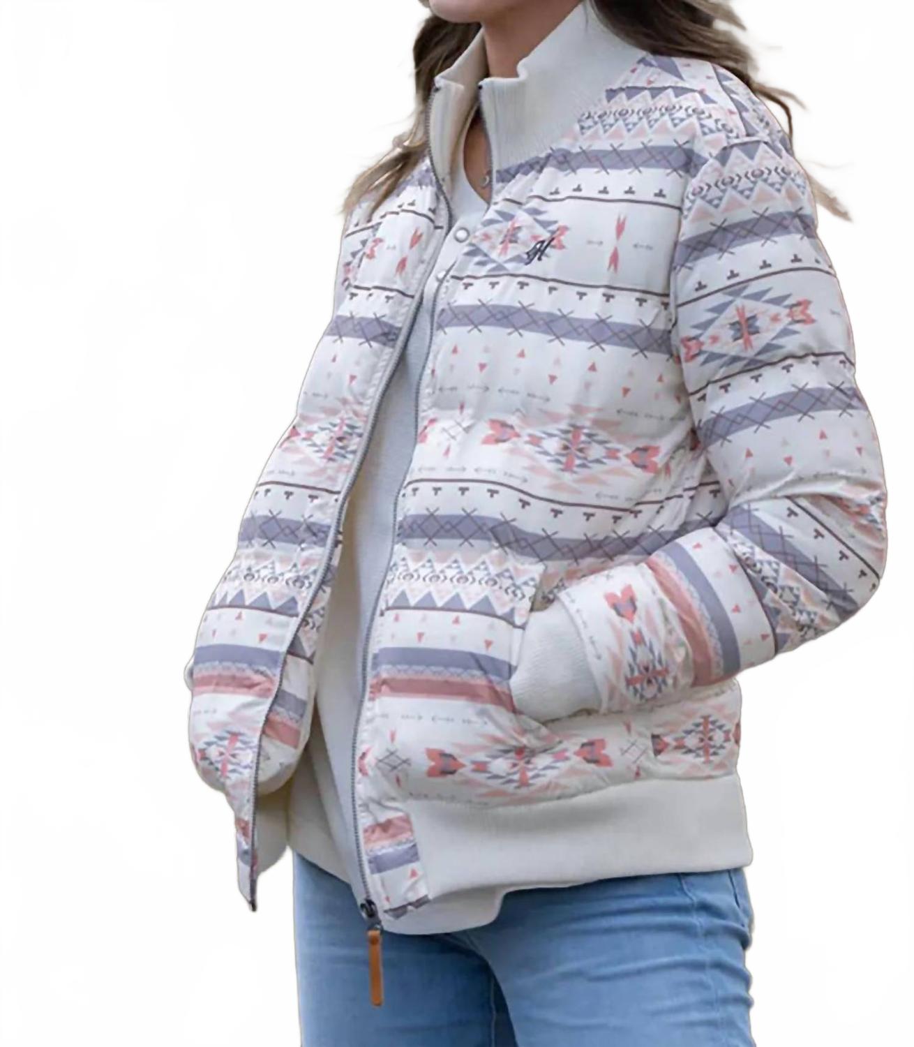 

Женская куртка-пуховик Aztec в кремово-разноцветном исполнении HOOEY