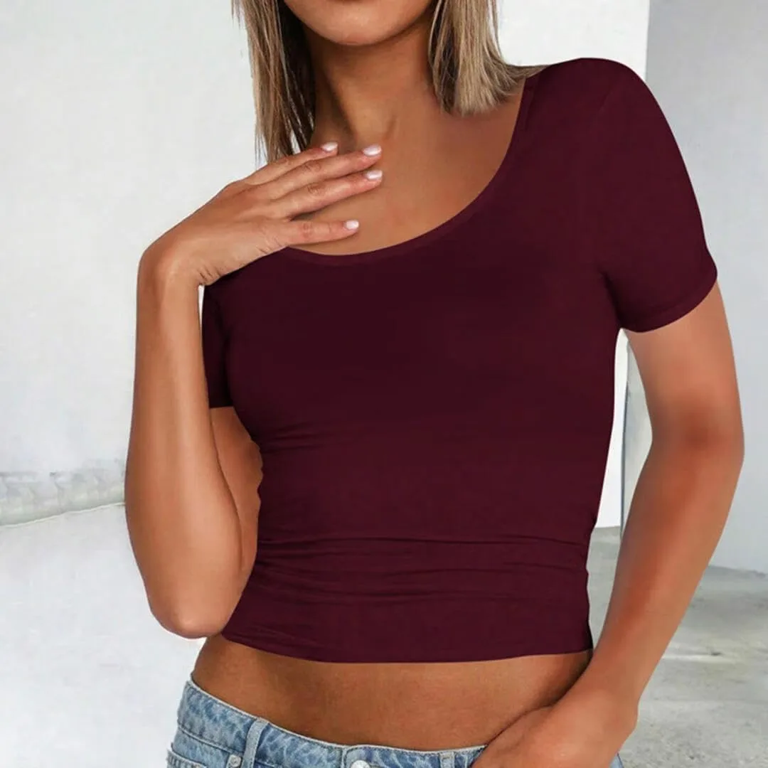 Женская базовая футболка с коротким рукавом Slim Fit — фото 2