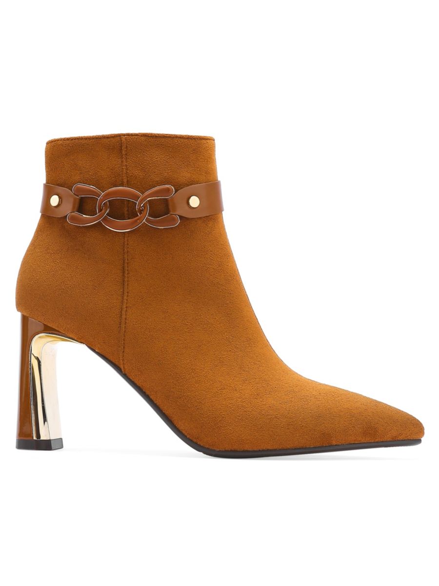 Ботинки из искусственной замши для подиума Lady Couture, желто-коричневый